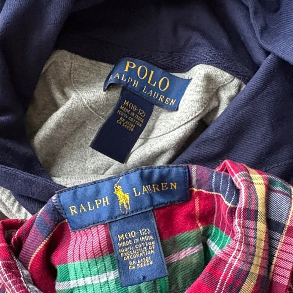 NWOT Ralph Lauren Hoodie and Shirt Set M(10-12)